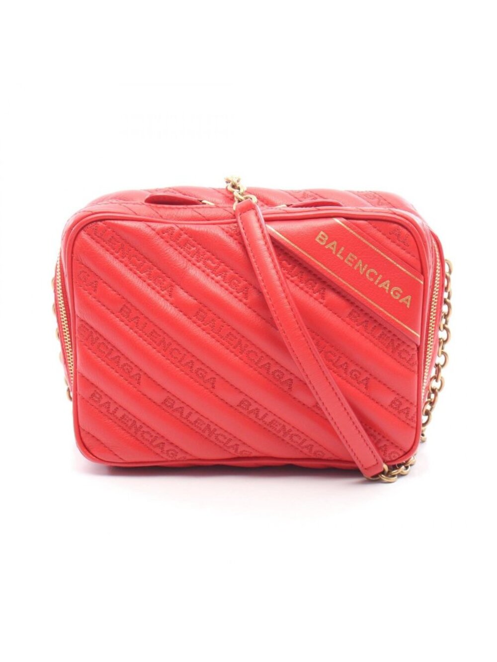 Balenciaga Shoulder Bag Blanket Reporter XS Red Leather